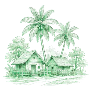 Sliced coconut illustration