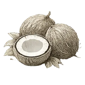 Organic coconuts illustration