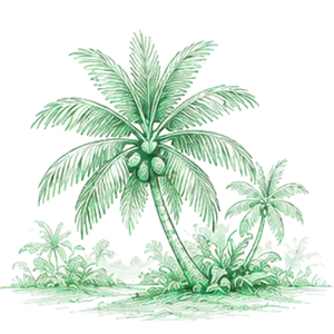 Coconut trees landscape illustration